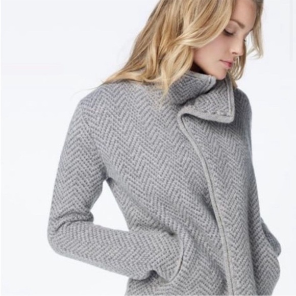 James Perse | Wool Open Front Cardigan | Grey Herringbone | XS‎ - Picture 2 of 10
